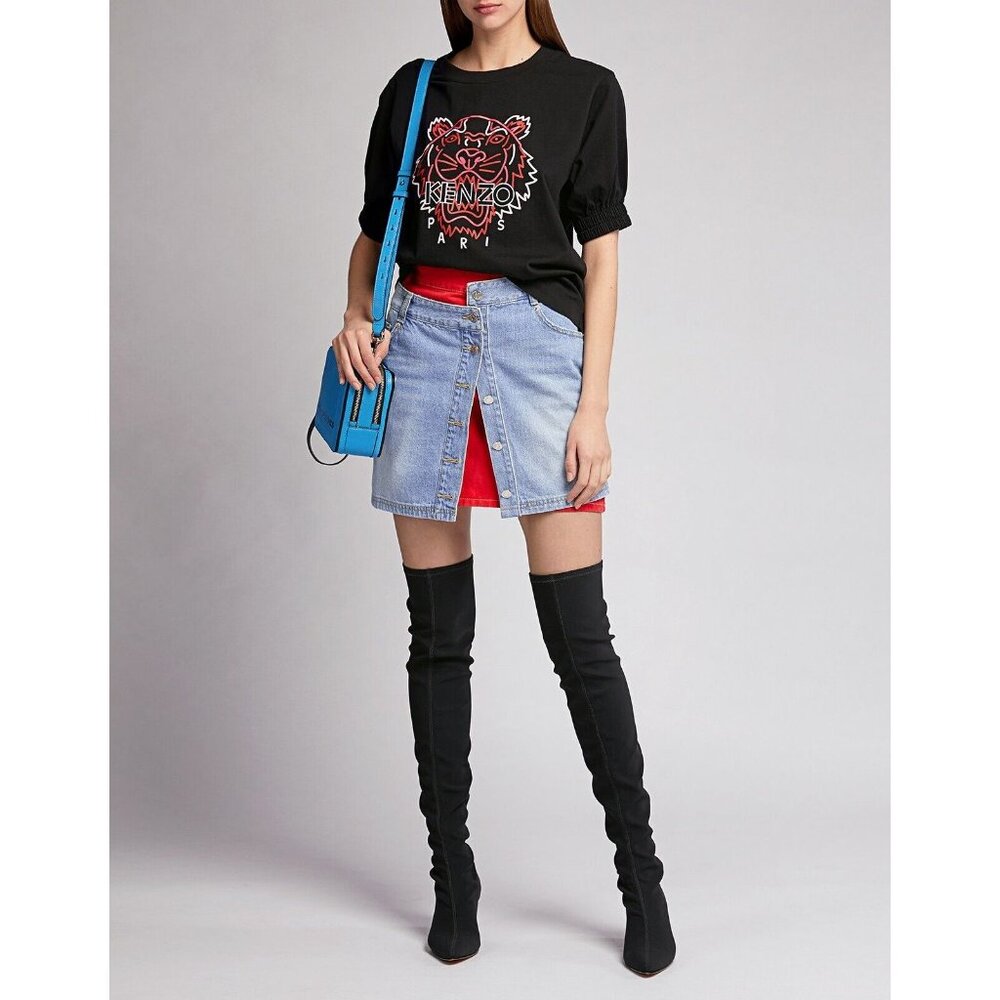 SJYP Pink and Blue Color Layered Denim Mini SKirt Size 28